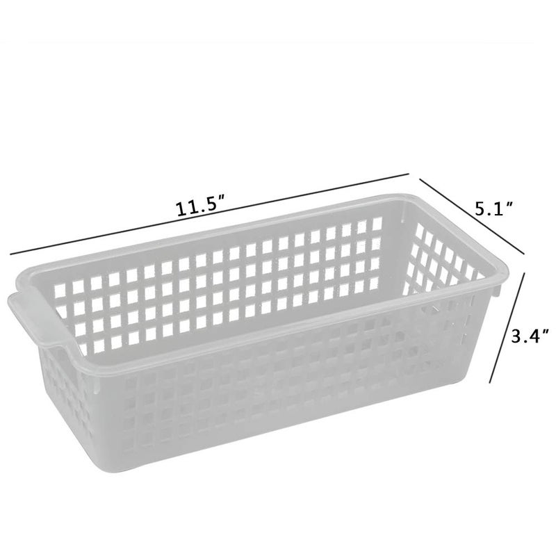 Qskely Clear Small Plastic Pencil Storage Baskets, Pack of 6 - Image 2